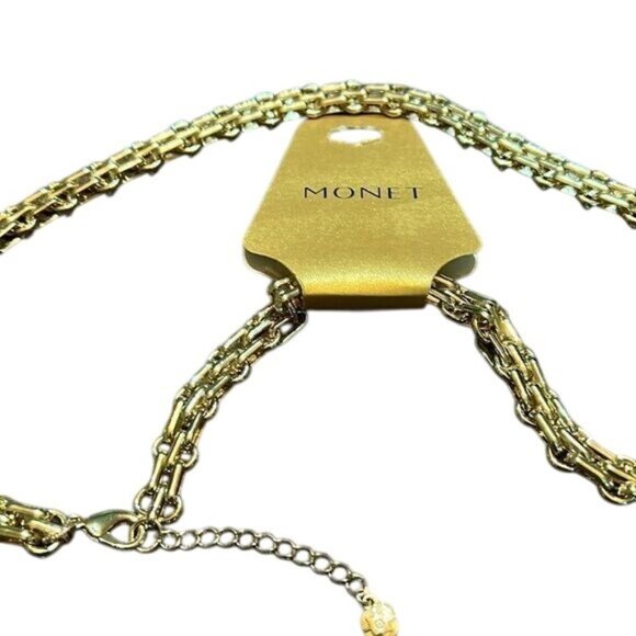 Monet Gold Tone Chain Link Necklace - Picture 4 of 7